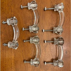 Vintage Glass Drawer Handles - 5